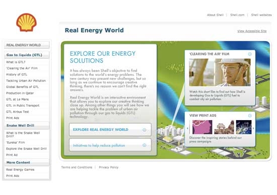 Shell real energy world screen shot